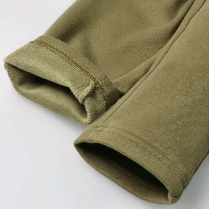 akachan honpo - 內裡刷毛褲-軍綠色