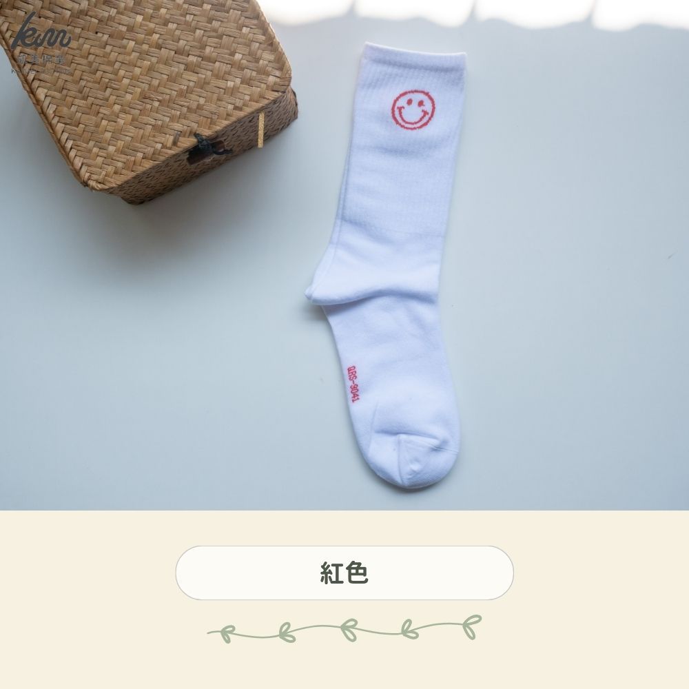 MIT台灣製 精梳棉2/2純棉女襪 滿滿微笑款-隨機出色 (12雙組)