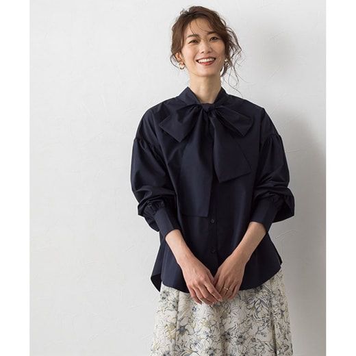 日本 Pierrot - 華麗蝴蝶結泡泡長袖上衣-天使白