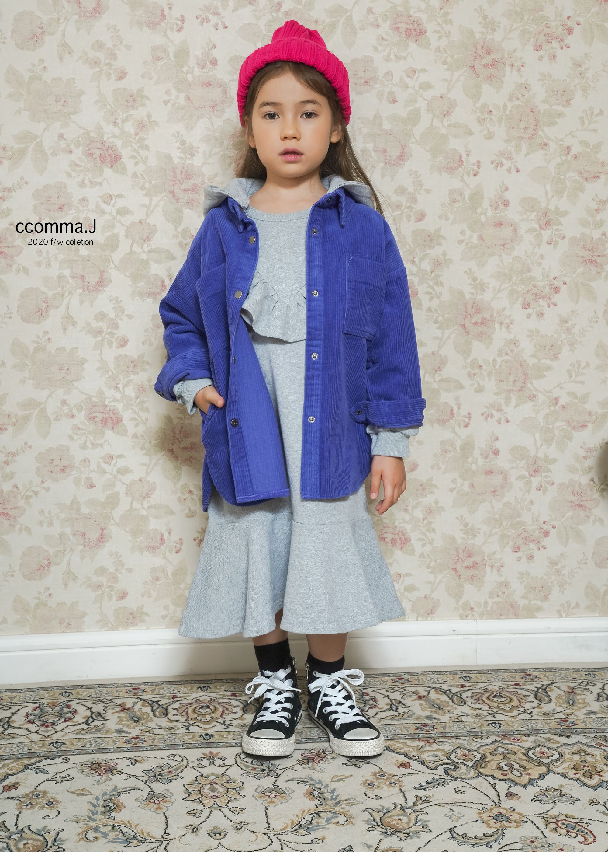 韓國 ccomma. J - 燈芯絨連帽夾克-芥末黃