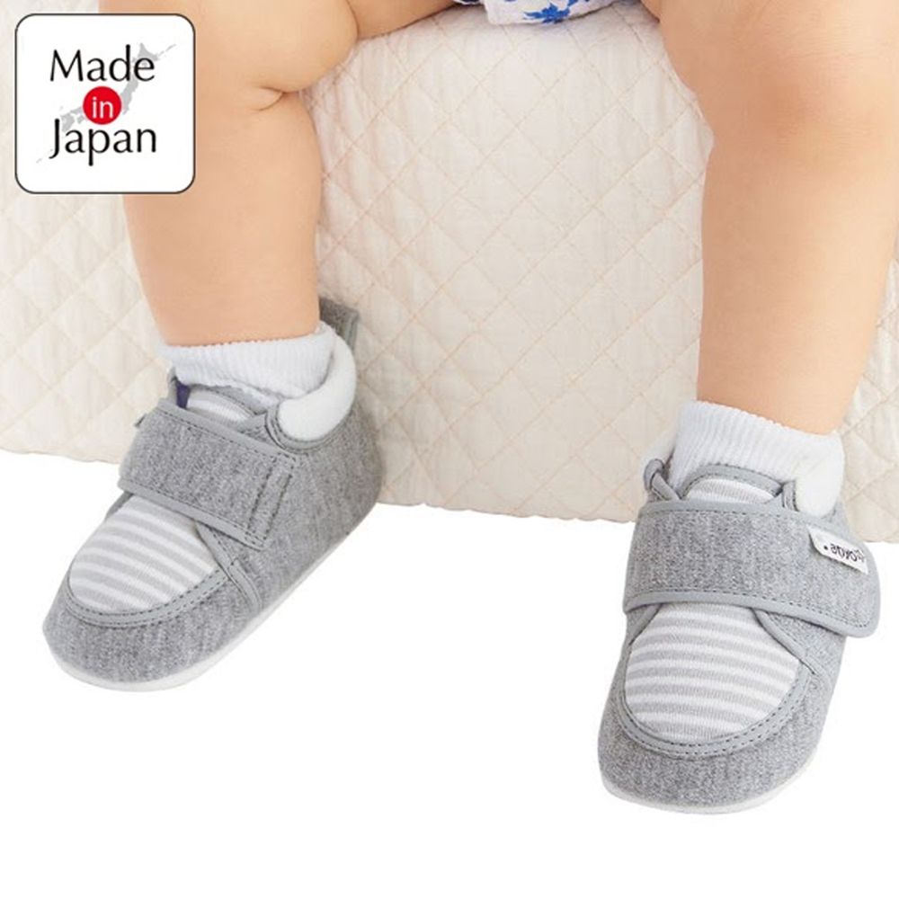 akachan honpo - 學步鞋-橫紋-灰色