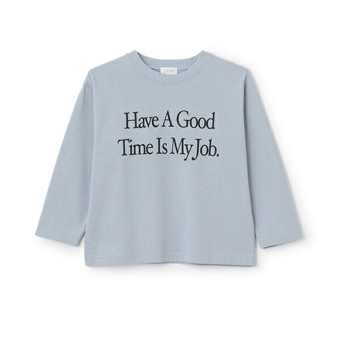 日本 b-ROOM - 天天穿速乾耐水洗印花長袖上衣-銀灰