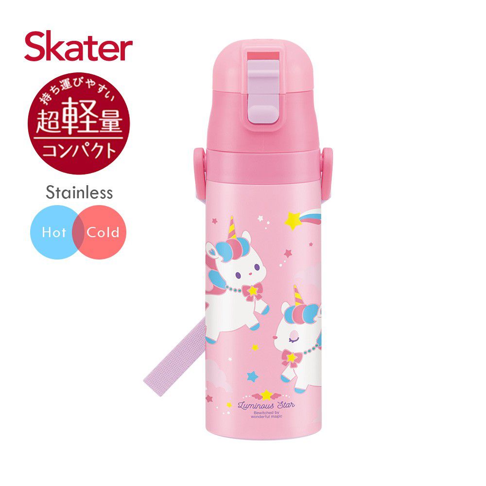 日本 SKATER - 兒童不鏽鋼直飲保溫水壺(470ml)-獨角獸