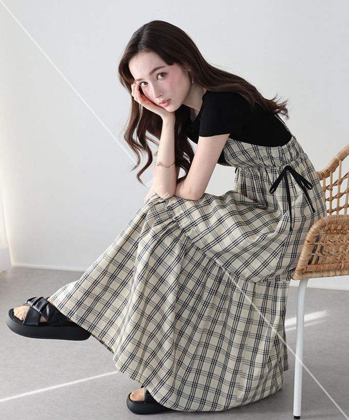 日本 BLUE EAST - 滿分可愛側蝴蝶結細肩帶洋裝-橘 (M)