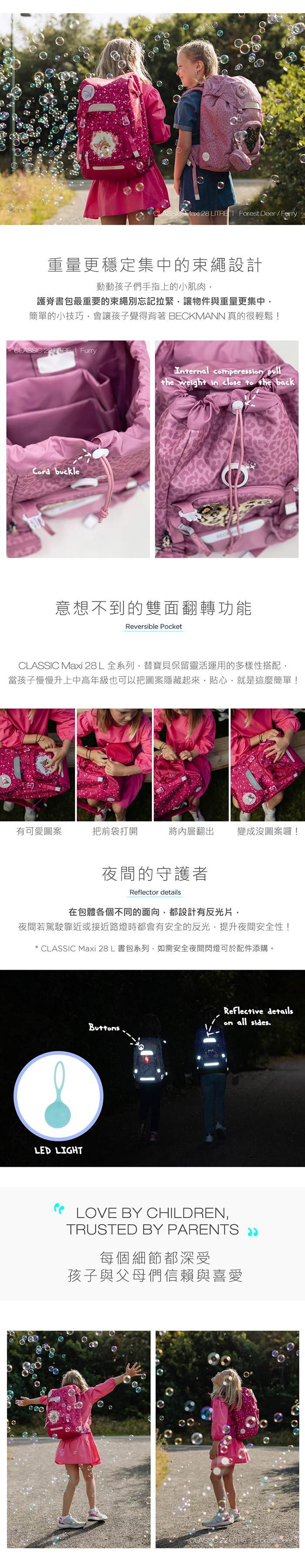 Beckmann - Classic Maxi 護脊書包 28L-繽紛斑比