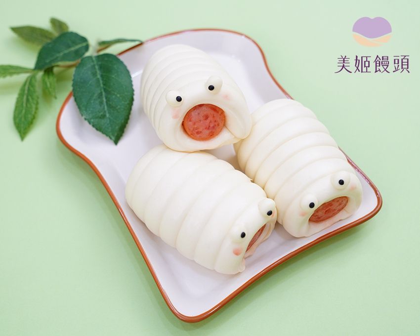 美姬饅頭 - 毛毛蟲熱狗鮮乳饅頭捲-6入-55g/顆