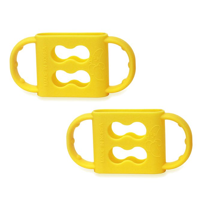 正韓 hibee - 奶瓶/水瓶防滑矽膠手把/把手(小款)_香蕉黃-HSBH1Y2(兩入)