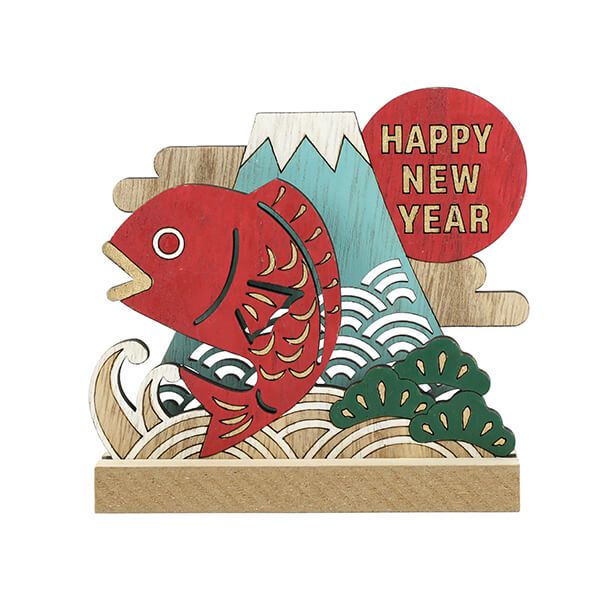 日本代購 - 木製日本新年擺飾/掛飾-注連繩 (W22.5×H22×D1.3cm)