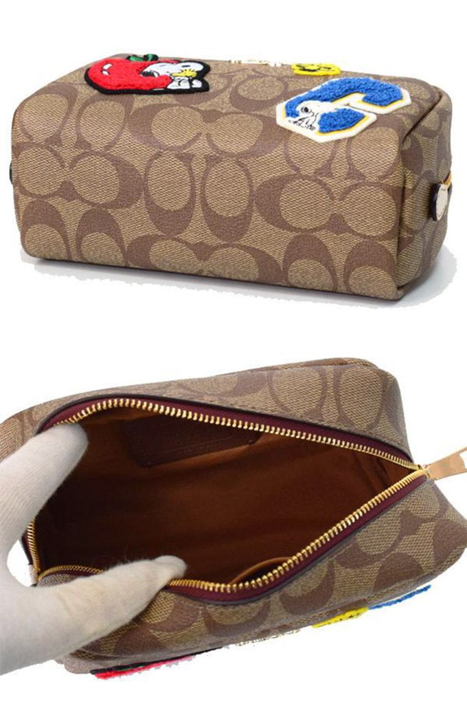 COACH - 史努比聯名化妝包 (卡其)