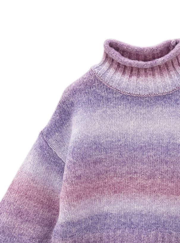 日本 GRL - 漸層暈染刷色保暖毛衣-粉紫 (F)