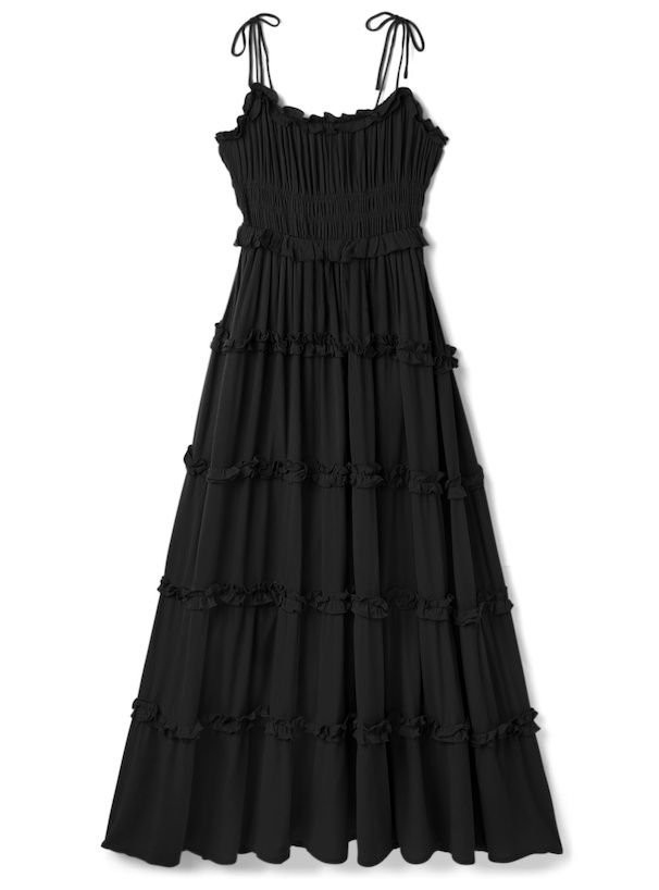 日本 GRL - 法式浪漫滾邊層次吊帶裙/洋裝-藍