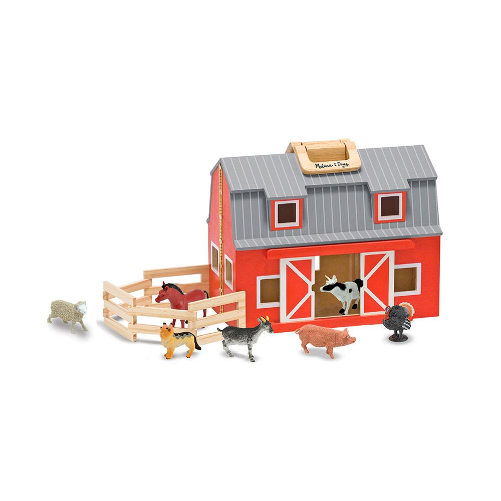 美國瑪莉莎 Melissa & Doug - MD 角色扮演-小折原木娃娃屋,穀倉