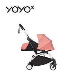 Stokke - YOYO² 法國 0+ 推車組合(含車架)-白色車架+桃色