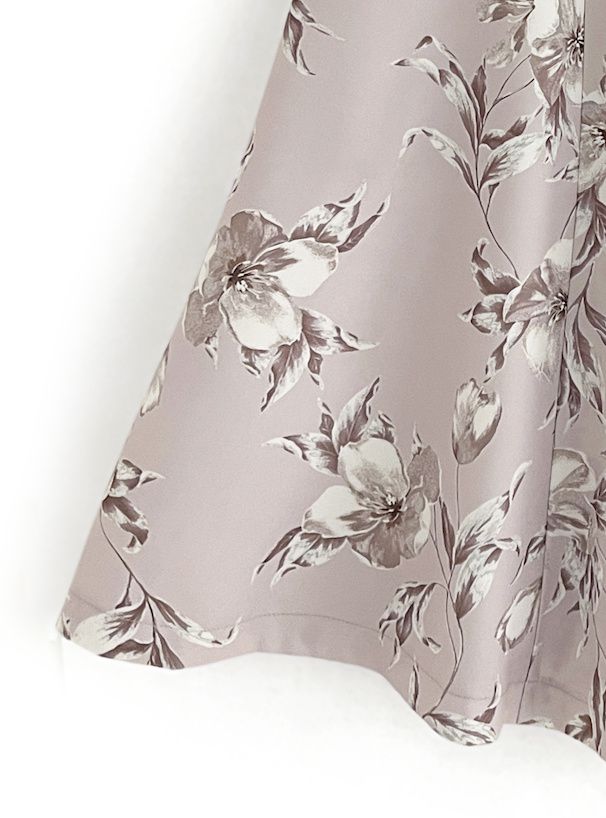 日本 GRL - 浪漫碎花修身長裙-春櫻粉