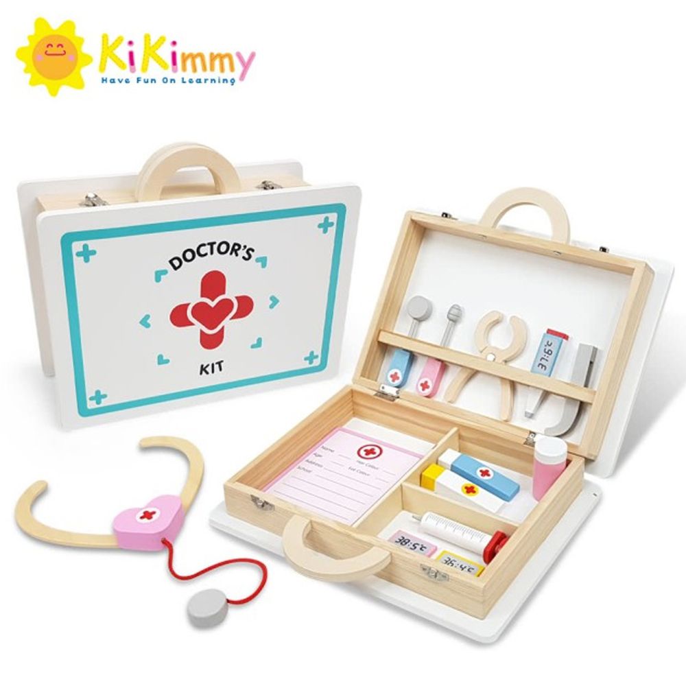 Kikimmy - 【新品】木製醫生玩具組(13件組)-30x10x25.5cm