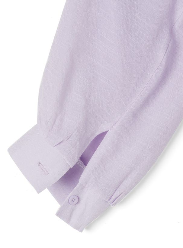 日本 GRL - 嫘縈舒適微透感泡泡長袖襯衫-淺杏 (F)