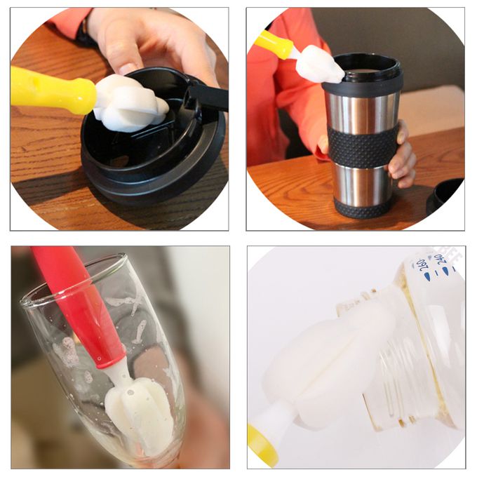 正韓 hibee - 極柔細各類水瓶/水壺/保溫瓶/奶瓶 萬用海綿刷(旋轉型)+海綿隙縫刷_薄荷綠-HFB0102G2(兩套)