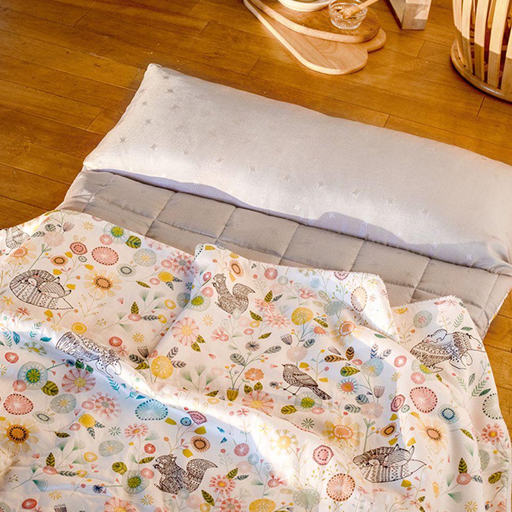 韓國 Formongde - 莫代爾5cm厚墊雙面用睡袋/寢具(附收納袋)-*此花色售完不補-春暖花開