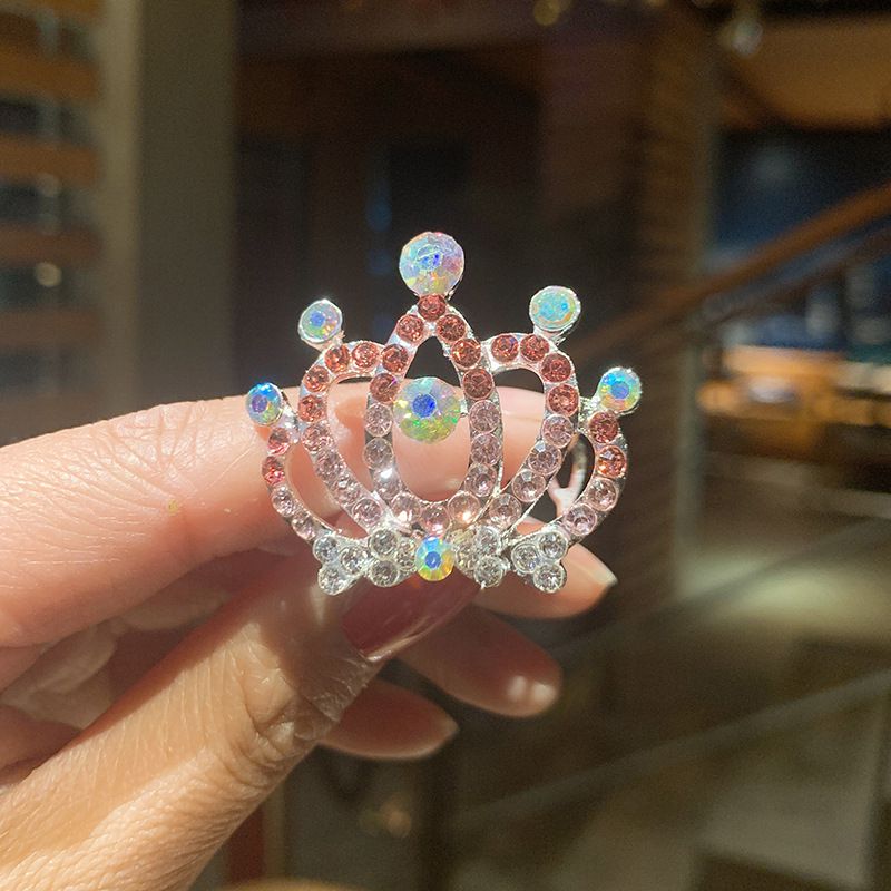 公主風水鑽髮梳簪/髮箍-彩色皇冠 (7.5x4.6cm)