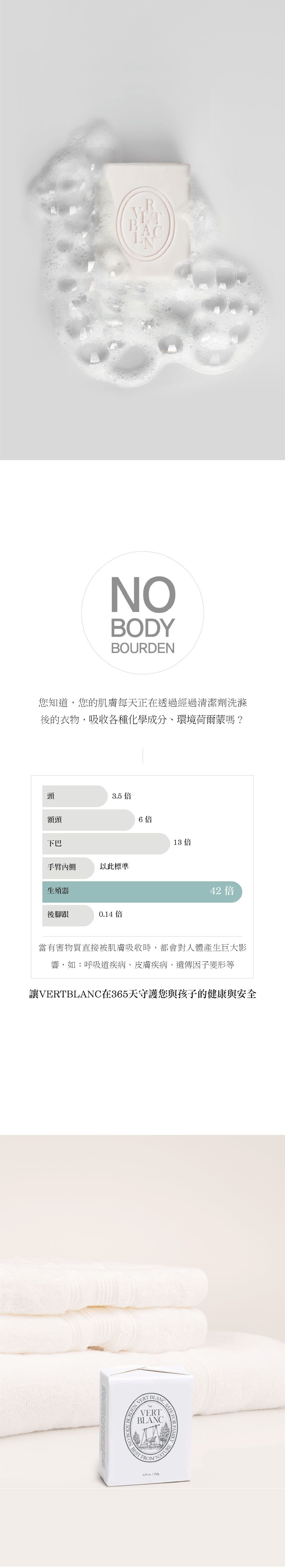 韓國 VERTBLANC - 寶寶天然洗衣皂-白色爽身粉-150g