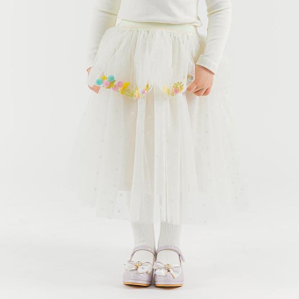 童趣網紗雙層點點裙