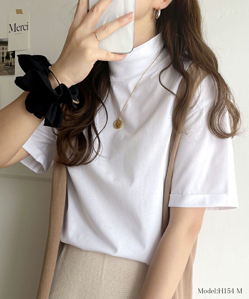 日本 Classical Elf - 知性立領柔軟五分袖上衣-淺灰