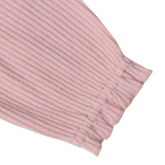 akachan honpo - 長袖假兩件休閒上衣-刺繍-粉紅色