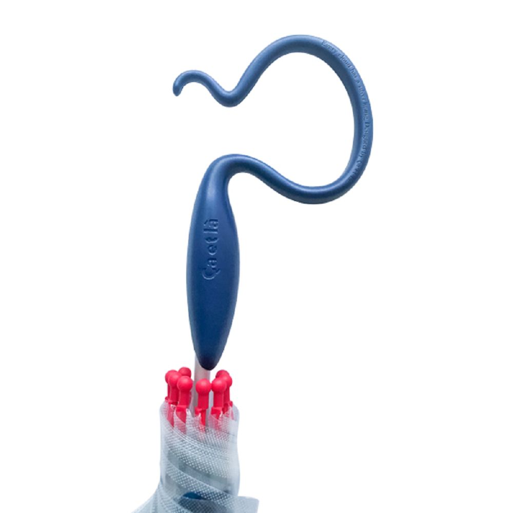 日本Caetla - Evereon可替換式環保輕量傘-水玉點點-海軍藍