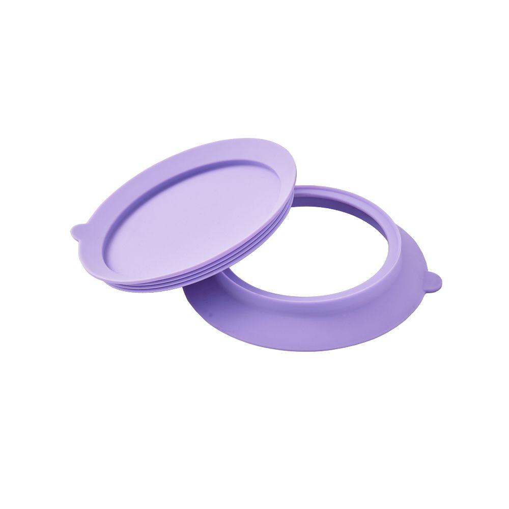 美國little.b - 不鏽鋼吸盤碗配件組-夢幻紫-上蓋*1+吸盤*1