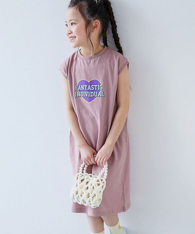 日本 devirock - 100%棉 俏麗印花無袖洋裝-水果-藍紫