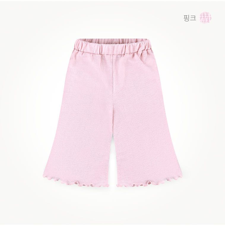 韓國 milk mile - 卷卷邊皺褶感寬褲套裝-藍