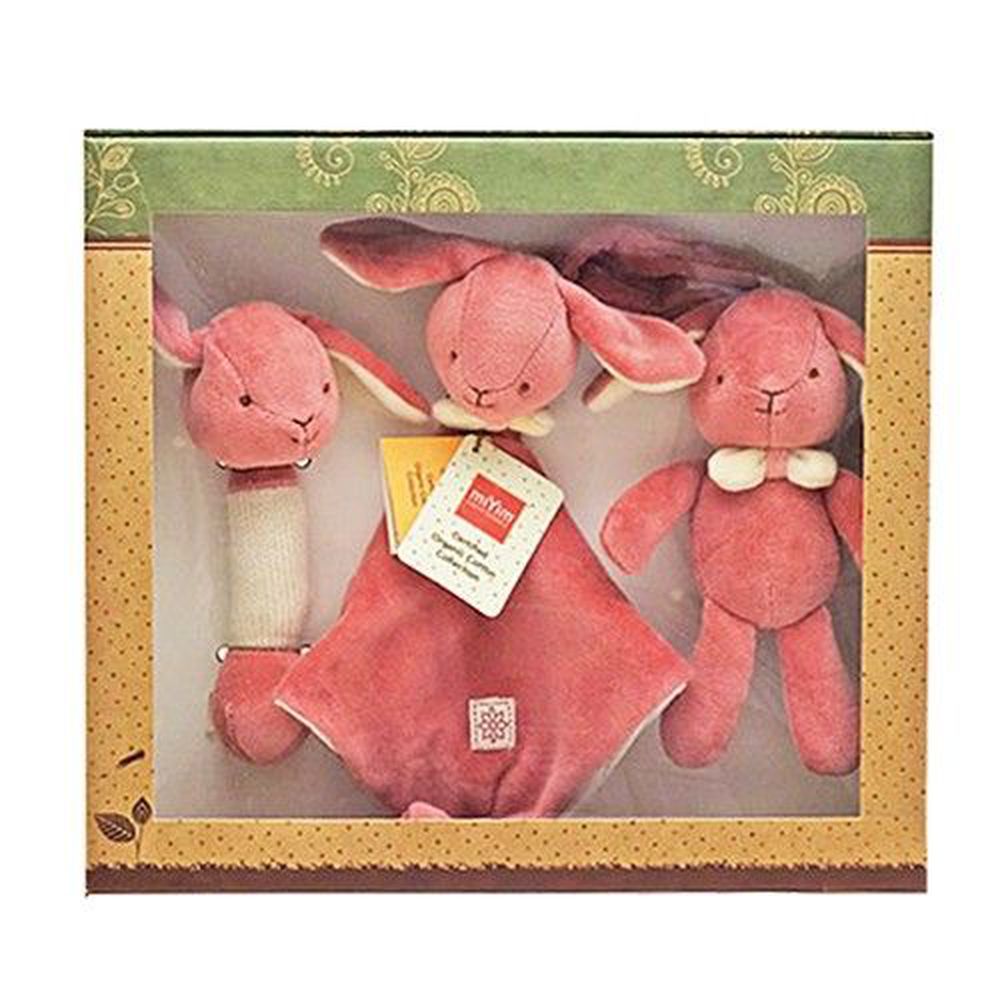 miYim - 安撫玩具禮盒 (手搖鈴+安撫巾+吊掛娃娃)-邦妮兔兔