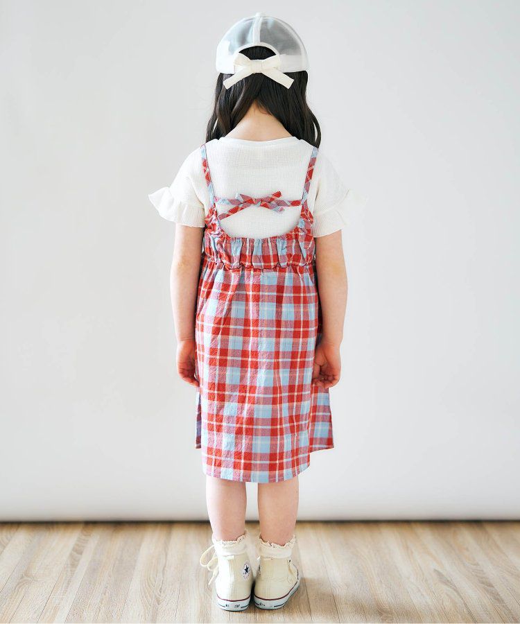 日本 apres les cours - 成熟又可愛的假二件綁帶洋裝-米黃-藍小花