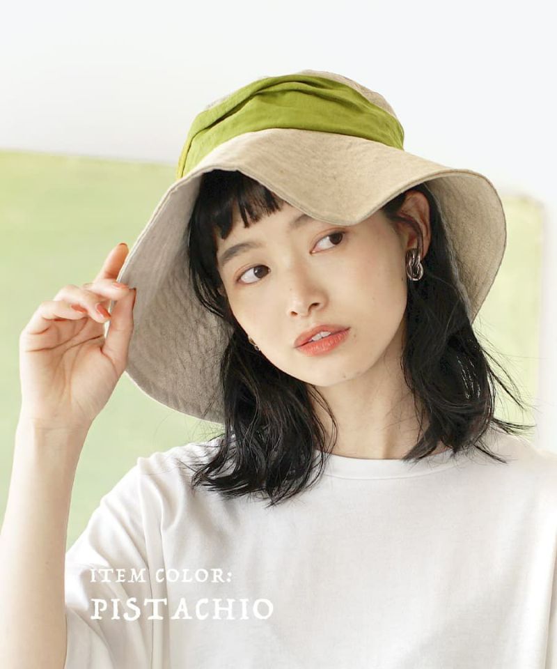 日本 zootie - 棉麻透氣寬帽簷遮陽漁夫帽(頭圍約58cm)-珊瑚橘