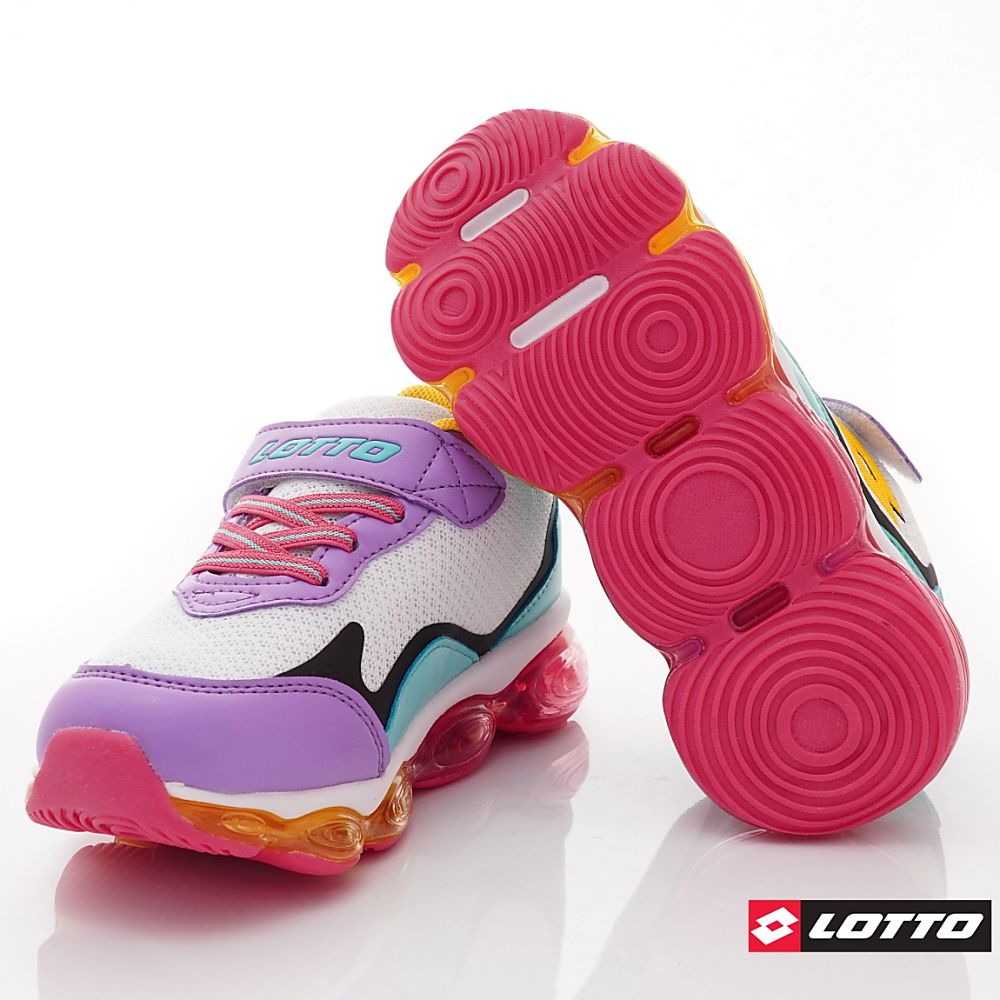 LOTTO樂得 - 樂得-氣墊避震跑鞋款-(中大童段)-運動鞋-白紫綠