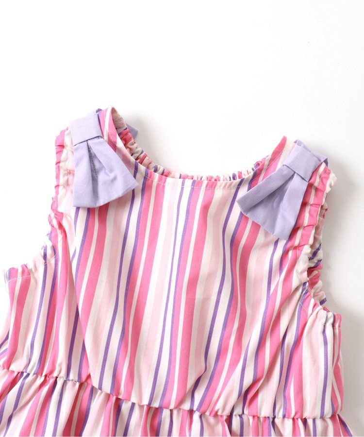 日本 apres les cours - 肩蝴蝶結浪漫印花無袖A字洋裝-向日葵-水藍