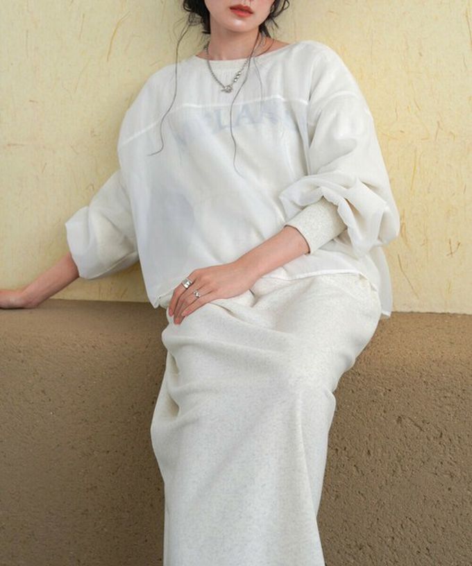 日本 Bab - [穿搭上手]薄紗層次運動風長袖洋裝-淺摩卡