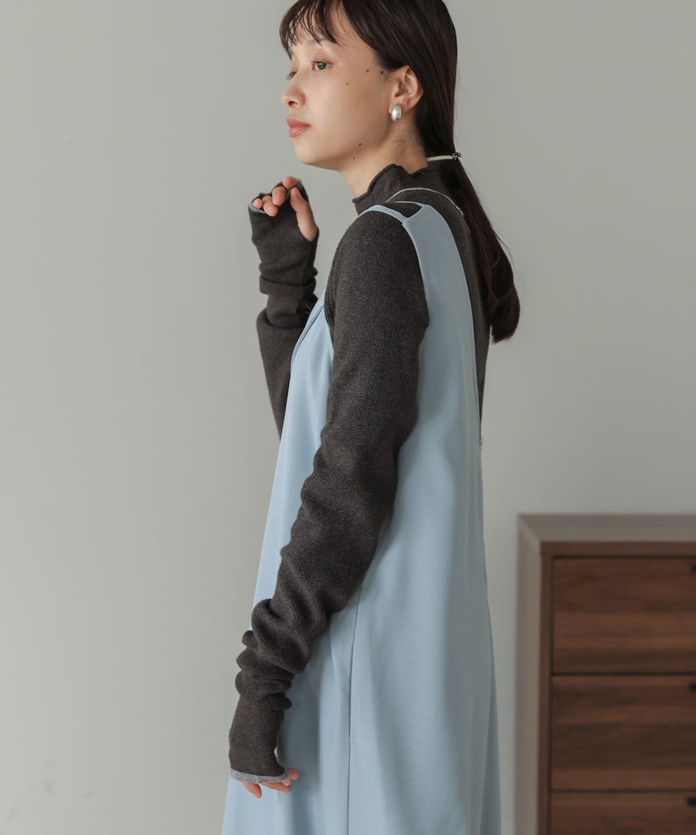 日本 Bab - 高級感小立領彈性針織上衣-象牙