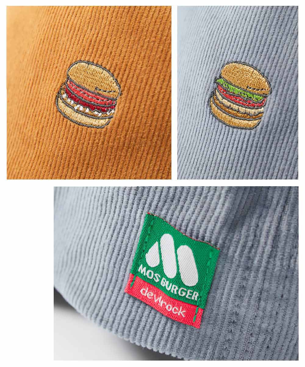 日本 devirock - 聯名限定 刺繡印花燈芯絨鴨舌帽-灰藍