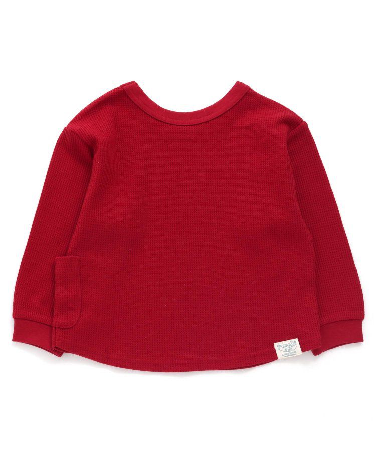 日本 BREEZE - 正反OK！柔軟華夫格長袖上衣-撞色-黃綠灰