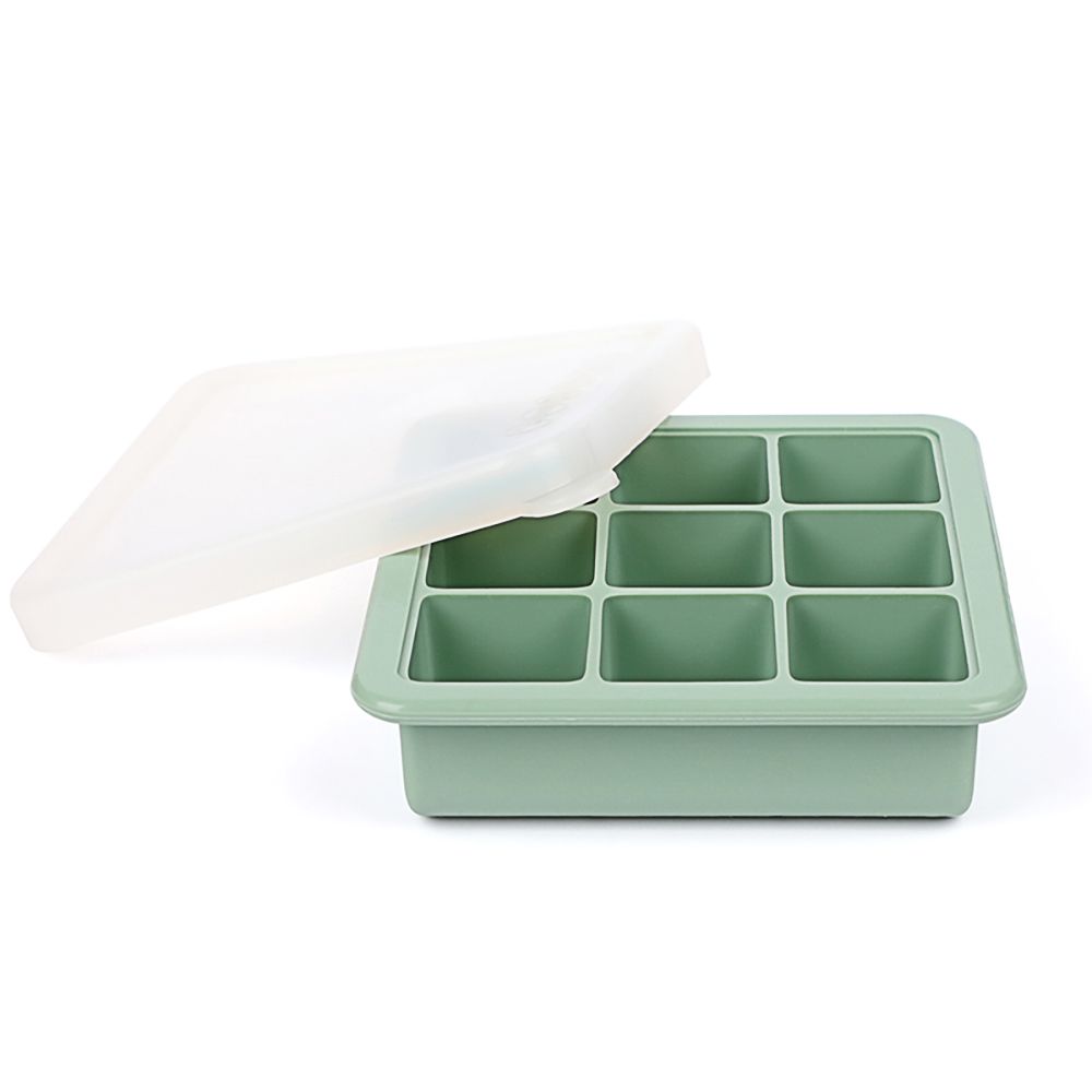 紐西蘭 HaaKaa - 矽膠副食品分裝盒/製冰盒-9 格-綠色-9格x35mL