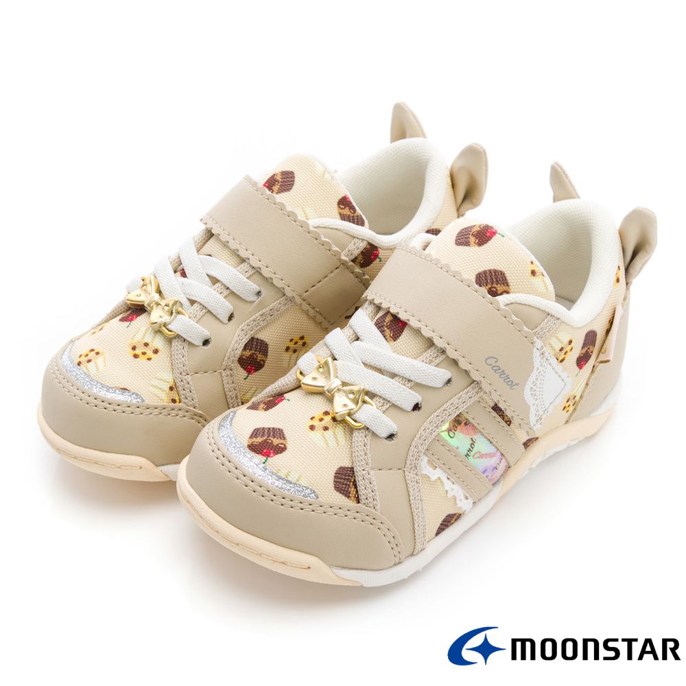 日本Moonstar月星頂級童鞋-赤子心兔耳朵系列-2E楦-23878(中小童段)-機能鞋-卡其-15~19cm