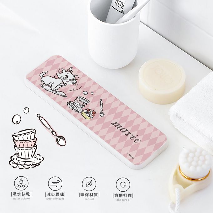 收納王妃 - 迪士尼 Disney 菱格系列【菱格維尼】珪藻土吸水洗漱墊 吸水墊 杯墊24x8x0.9cm
