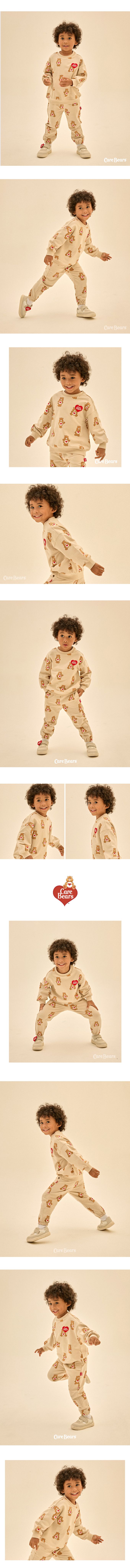 韓國 Care Bears - 聯名款愛心熊熊長袖套裝-淺卡其