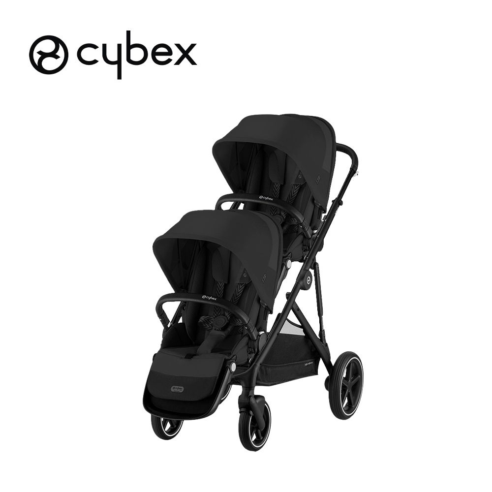 德國 Cybex - Gazelle S 雙胞胎推車-(推車+置物籃+第二座椅)-墨石黑