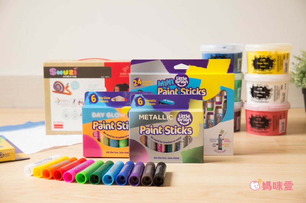 英國Little Brian - 可洗式無毒兒童專用水彩棒-12色(經典色）