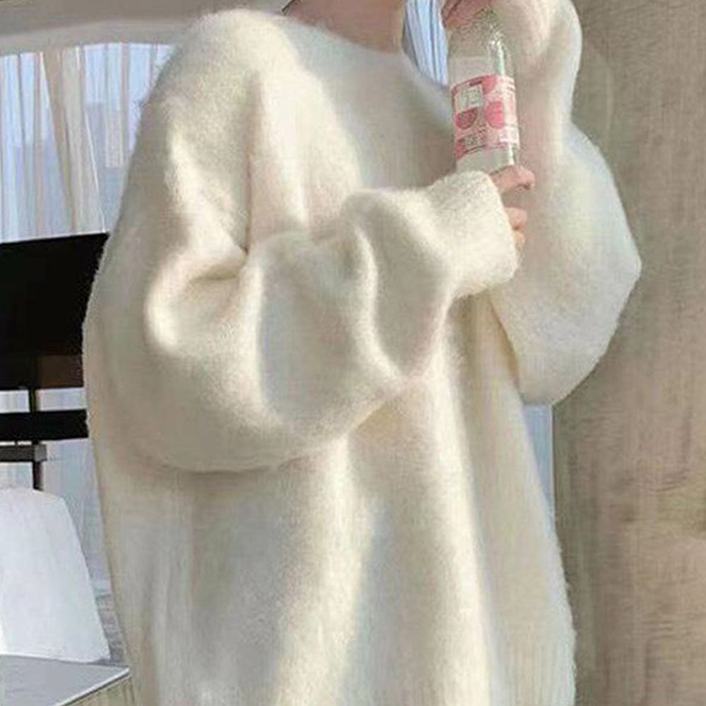 柔美棉花糖感針織上衣(可機洗)-象牙白 (F)