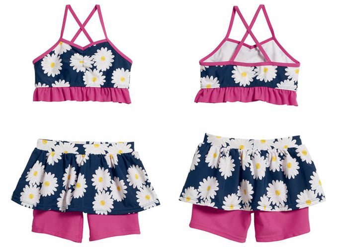 德國Playshoes - 抗UV防曬比基尼兩件組兒童泳裝-雛菊 (110/116)