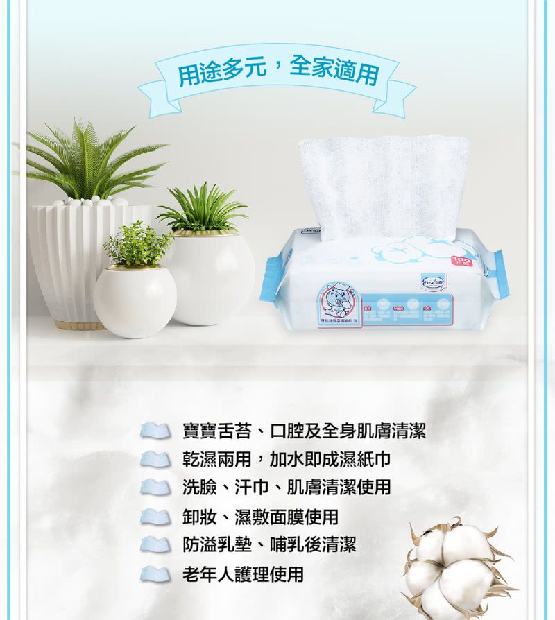 貝恩 Baan - 嬰兒保養柔濕巾-(效期:2023/8)-80抽21包+貝恩乾濕兩用巾4包