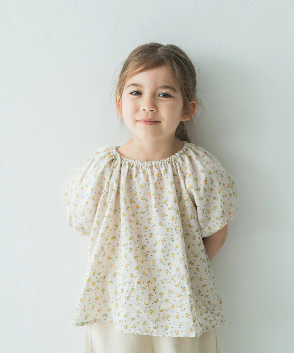 日本 riziere - 清新小碎花澎澎短袖上衣-玫瑰